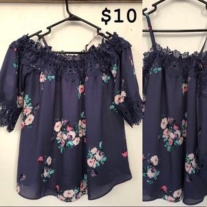 Off the shoulder floral blouse